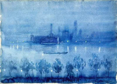 Blå natt, London av Joseph Pennell