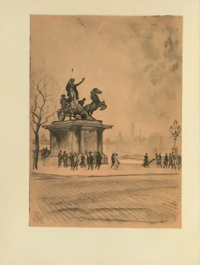 Boadicea, Westminster Bridge av Joseph Pennell