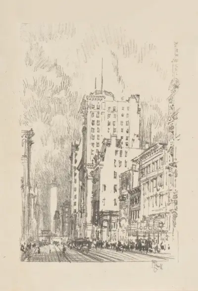 Broadway ovanför 23:e gatan av Joseph Pennell