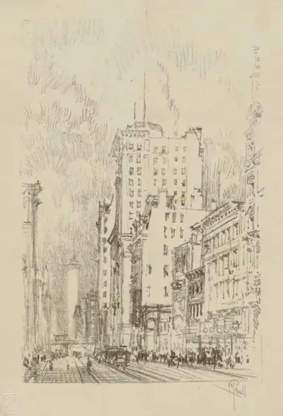 Broadway ovanför 23:e gatan av Joseph Pennell