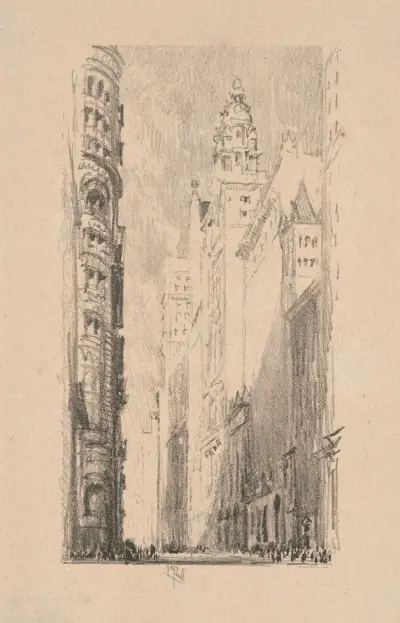 Broadway Towers av Joseph Pennell