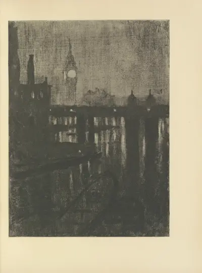 Hodinová věž – noc, Joseph Pennell