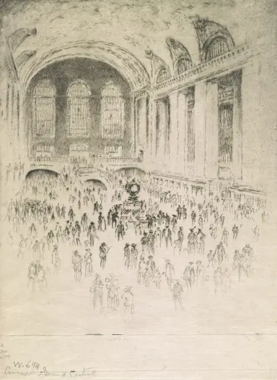 Concourse, Grand Central av Joseph Pennell