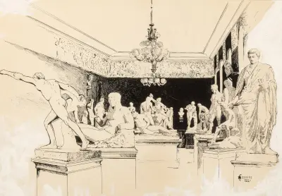 Corcoran Sculpture Gallery av Joseph Pennell