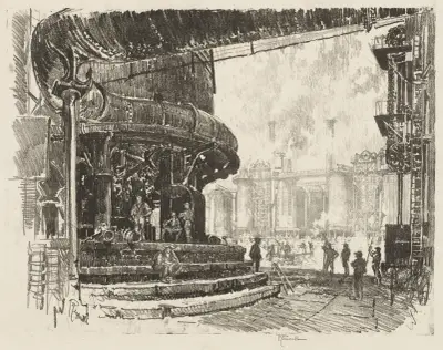 Making Pig Iron, The Base of the Blast Furnaces av Joseph Pennell