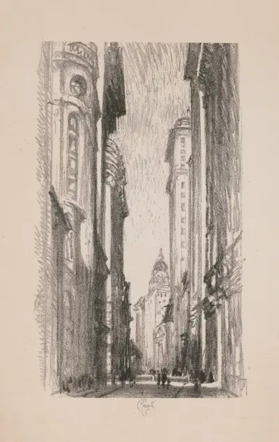 Nassau Street von Joseph Pennell