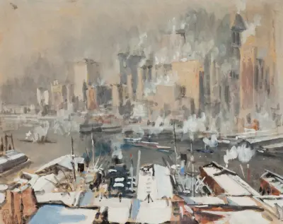 New Yorks hamn av Joseph Pennell