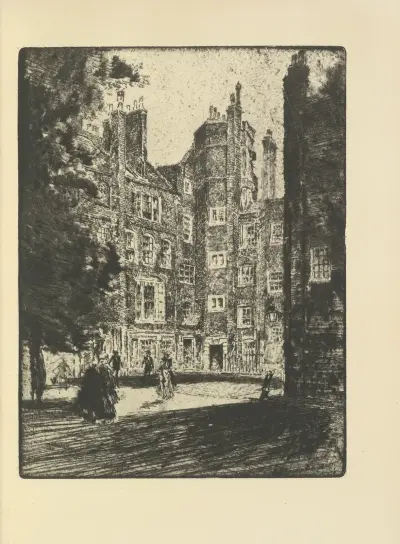 Starý dvůr, Lincoln's Inn, Joseph Pennell