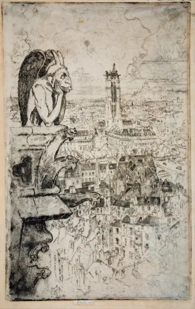 Paris från Notre-Dame av Joseph Pennell