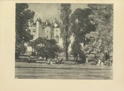Park Lane, from the Park av Joseph Pennell