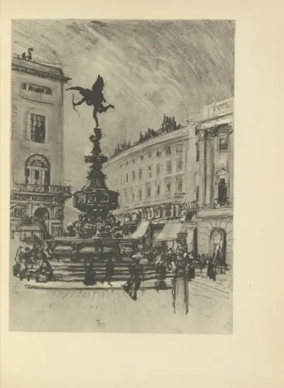 Piccadilly Circus av Joseph Pennell