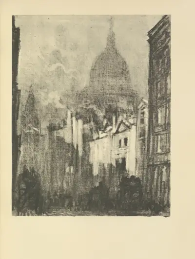 St. Pauls kupol, från Cannon Street av Joseph Pennell