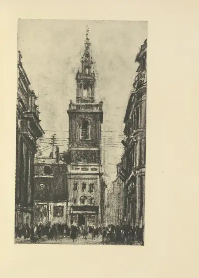 St. Stephen’s, Walbrook av Joseph Pennell