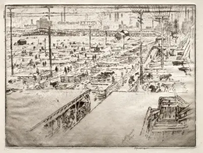 Stockyards, Chicago av Joseph Pennell