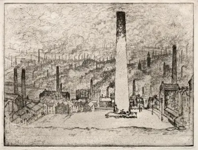 Den stora skorstenen, Bradford av Joseph Pennell