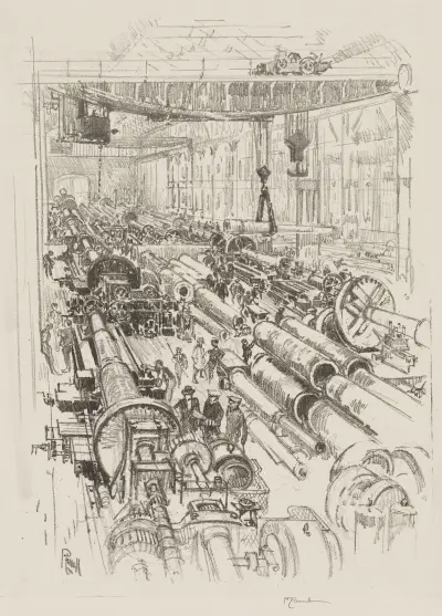 The Gun Shop av Joseph Pennell