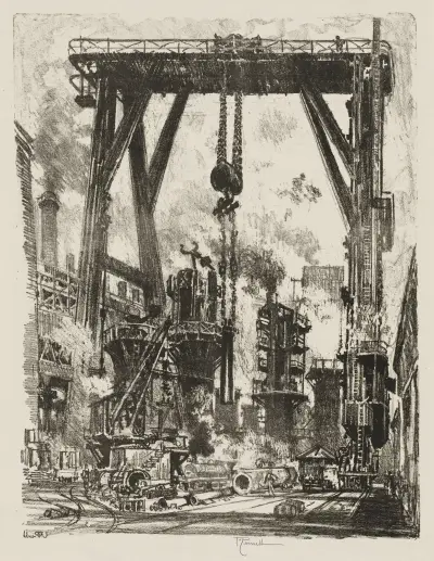 The Old Gun Pit av Joseph Pennell