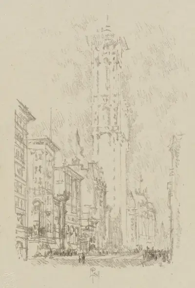 The Times Building av Joseph Pennell