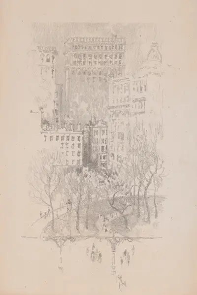 Union Square av Joseph Pennell