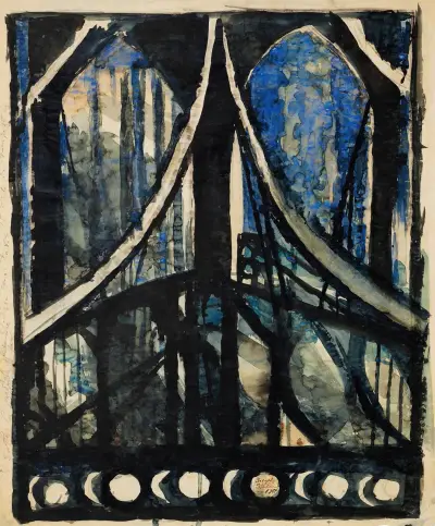 Study of the Brooklyn Bridge av Joseph Stella