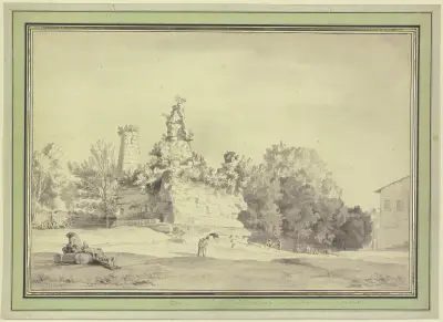 Grabmal der Horatier und Curiatier av Claude-Joseph Vernet
