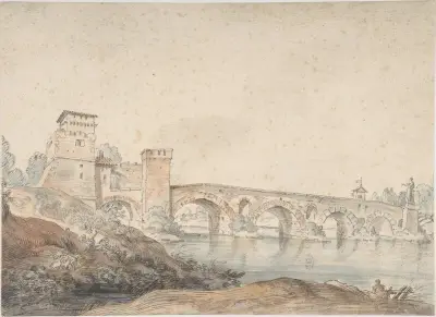 Ponte Molle, Rom av Claude-Joseph Vernet