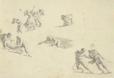 Staffagen für einen Schiffbruch av Claude-Joseph Vernet