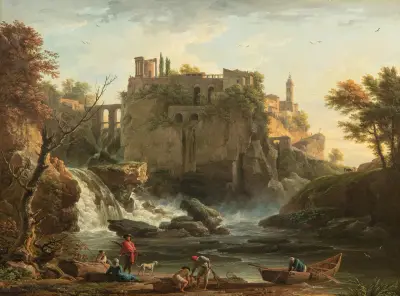 View Of Tivoli av Claude-Joseph Vernet