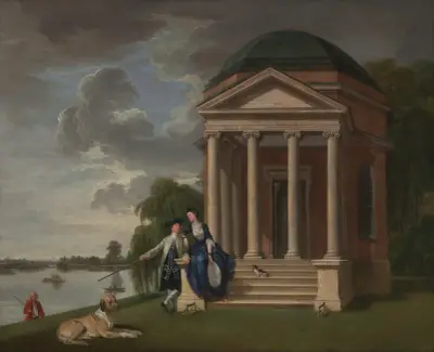 David Garrick And His Wife By His Temple To Shakespeare, Hampton av Johan Joseph Zoffany
