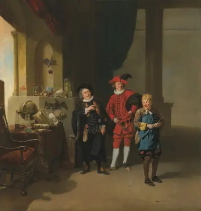 Garrick with Burton and Palmer in ‘The Alchymist’ av Johan Joseph Zoffany