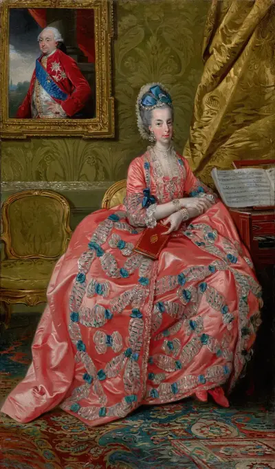 Portrait of the Archduchess Maria Amalia of Austria, Duchess of Parma av Johan Joseph Zoffany