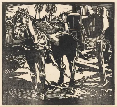 Afgespannen karrenpaard av Johannes Josephus Aarts