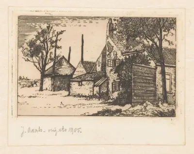 Bondgård och höskjul av Johannes Josephus Aarts