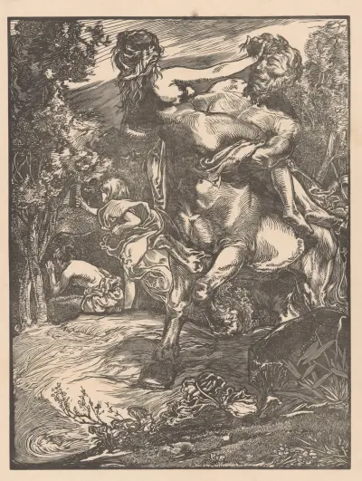 Kentaur som bortför en kvinna av Johannes Josephus Aarts