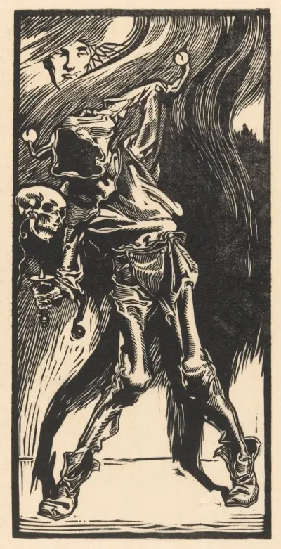 Śmierć jako arlekin grająca w bilbokieta, Johannes Josephus Aarts