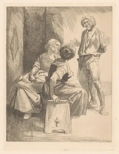 Tre samtalandes figurer av Johannes Josephus Aarts