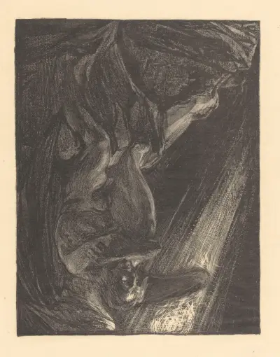 Gevallen engel zittend op een rots. av Johannes Josephus Aarts