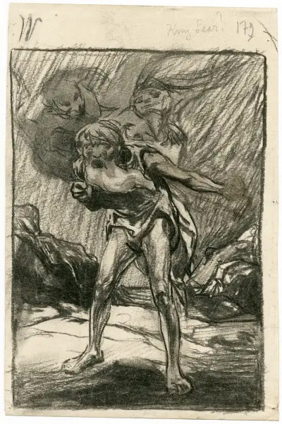 Kung Lear, följd av sina onda döttrar av Johannes Josephus Aarts