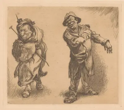 Lopende en staande man av Johannes Josephus Aarts
