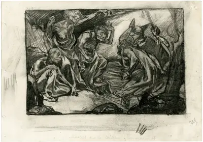 Macbeth, Banquo och de tre häxorna av Johannes Josephus Aarts