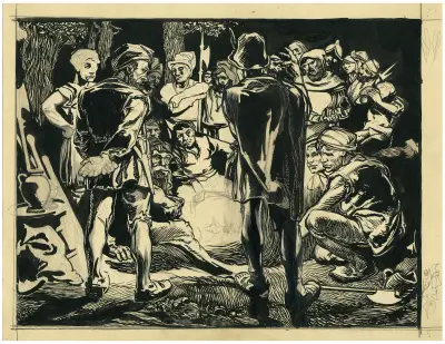 Man som talar till en grupp människor av Johannes Josephus Aarts