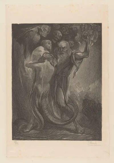 Man in gevecht met demonen av Johannes Josephus Aarts