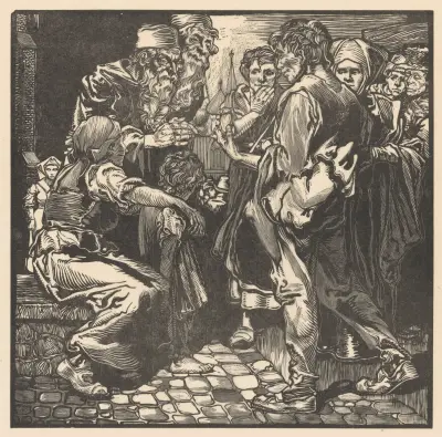 Man met geldbuidel av Johannes Josephus Aarts