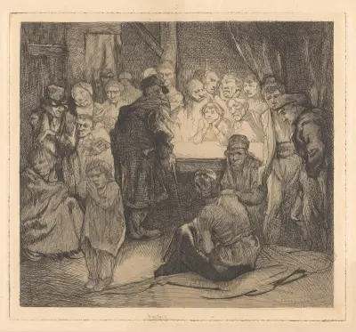 Mannen en vrouwen in kroeg av Johannes Josephus Aarts