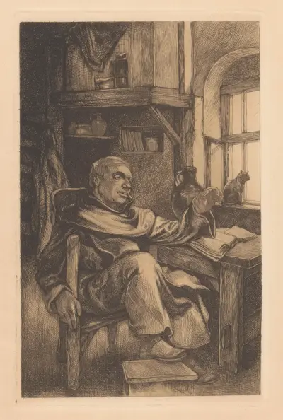 Munk i studerkammare av Johannes Josephus Aarts
