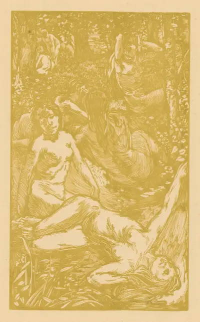 Nakna kvinnor i gräset av Johannes Josephus Aarts