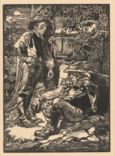 Vilande polderarbetare av Johannes Josephus Aarts