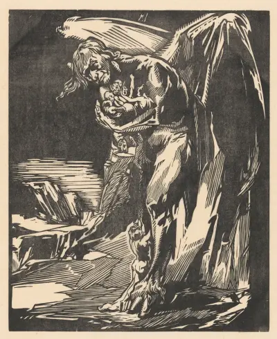 Satan med figuren i sina armar av Johannes Josephus Aarts