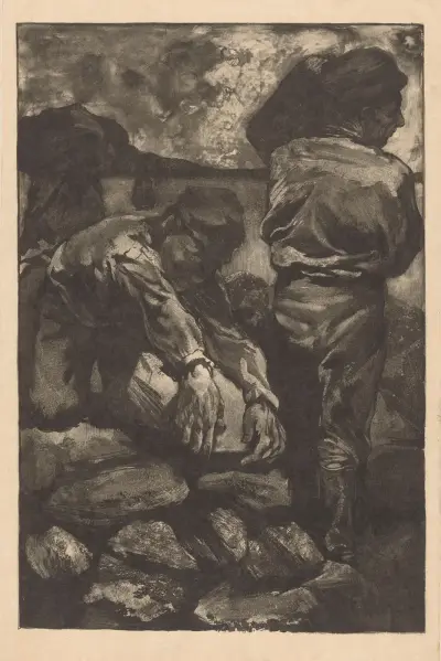 Stenen sjouwende arbeiders av Johannes Josephus Aarts