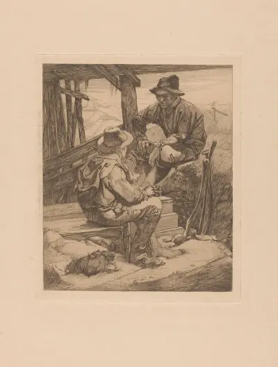 Två vilande arbetare av Johannes Josephus Aarts